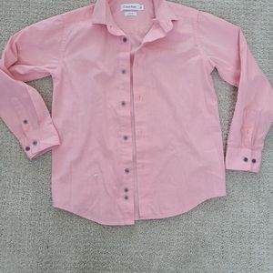 Calvin Klein Boys Long Sleeve Button Dress Shirt